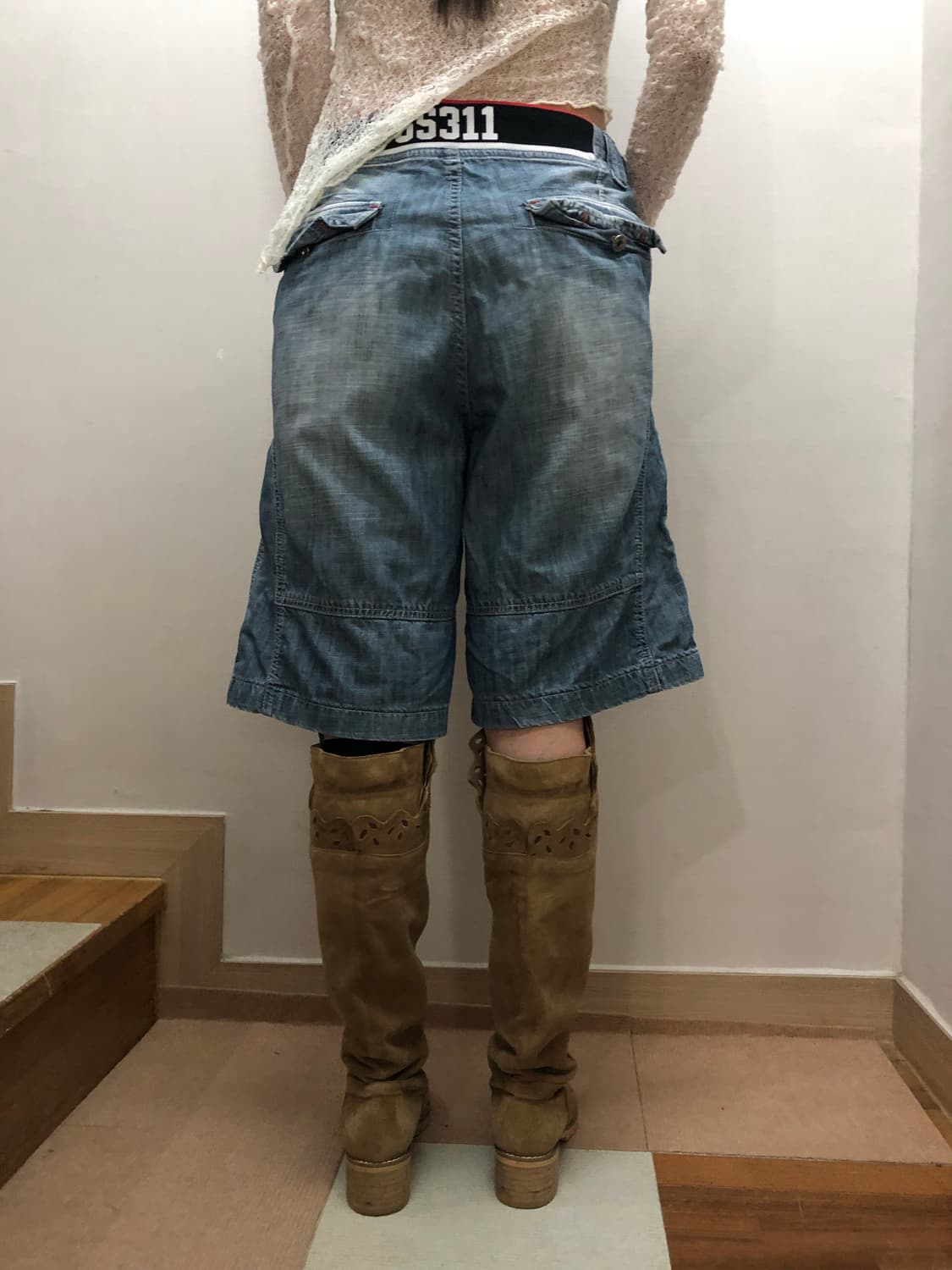 빈티지 데님 와투케 버뮤다 팬츠 상품이미지10