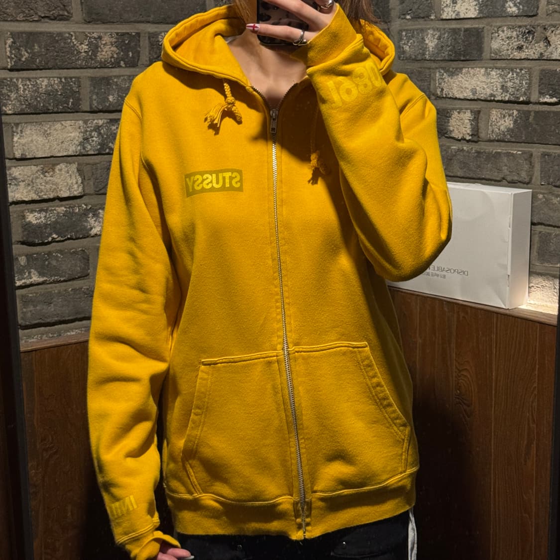 L) 스투시 STUSSY 00s 옐로우 후드집업 상품이미지10
