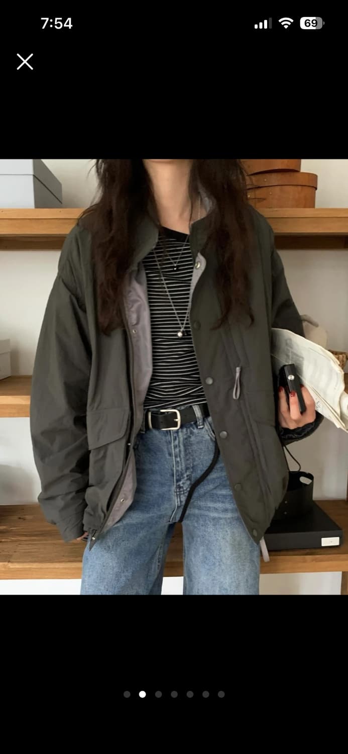 투톤 점퍼 자켓 다크 그레이 상품이미지2