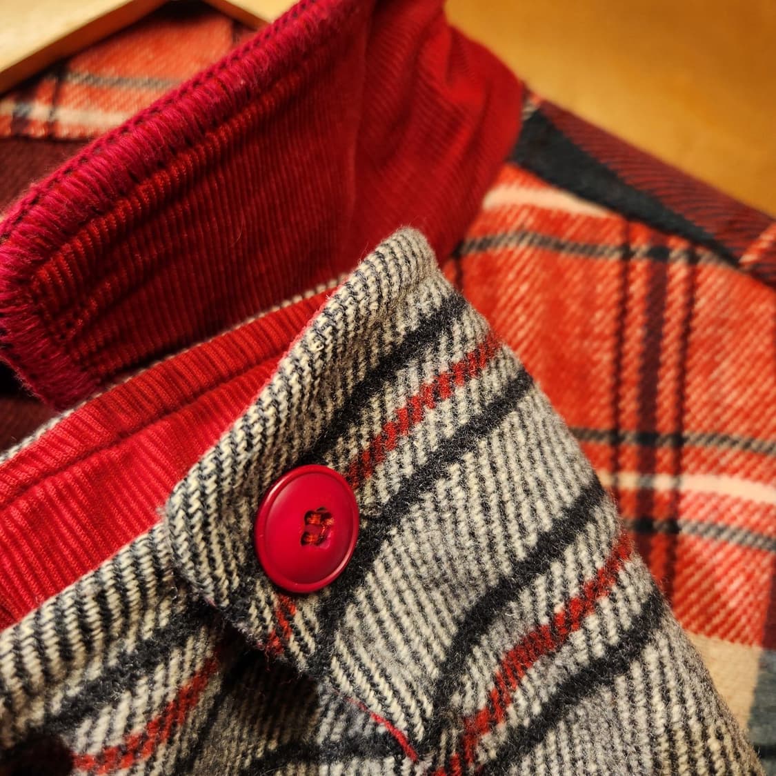 이태리 베네통 00s 울 타탄체크 헌팅 자켓 코트 L 105 상품이미지7