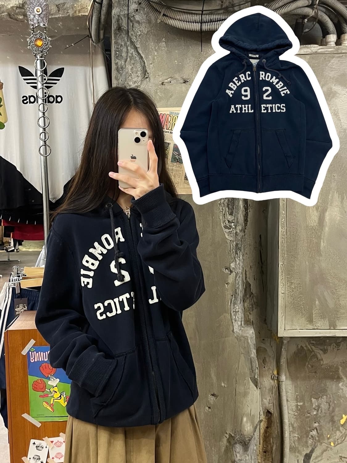 아베크롬비 후드집업 네이비 L #csz419 상품이미지1