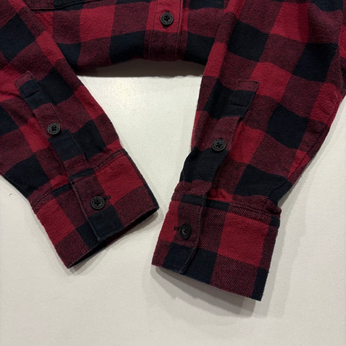 [M] 할리데이비슨 자수 레드 블랙 체크 셔츠 C186 상품이미지7