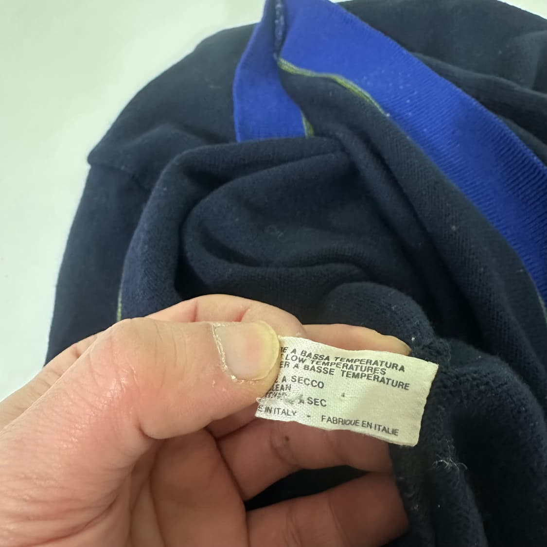 우먼S-M 이태리빈티지 네이비 투포켓 메리노울 니트 상품이미지6