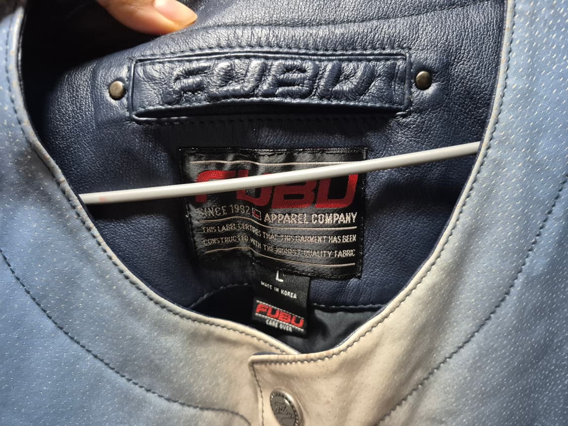 (희귀)90's 후부 FUBU 올드스쿨 레더 베이스볼 져지 L 상품이미지2