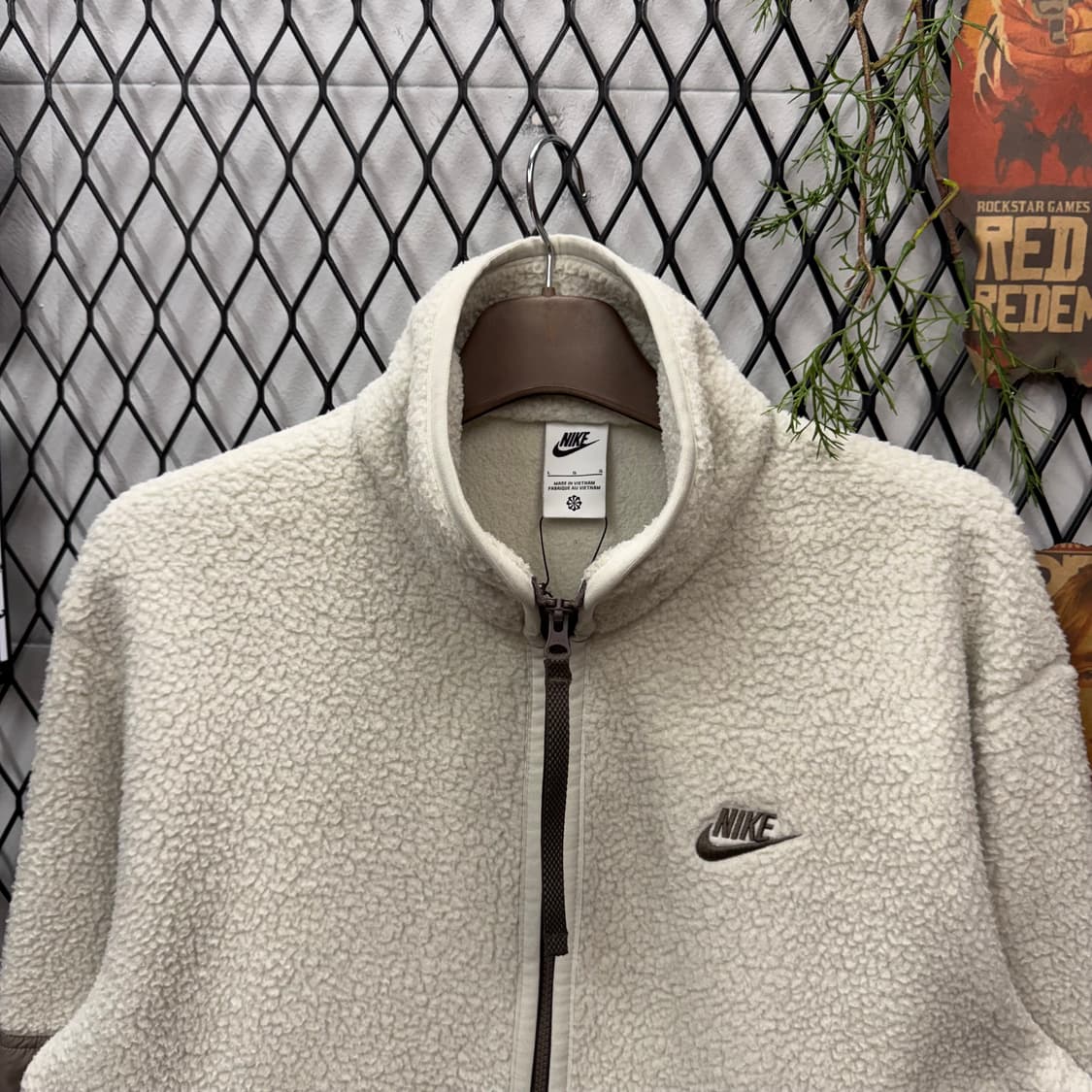 나이키 뽀글이 플리스 자켓 전면 투포켓 포인트 아이보리 상품이미지3