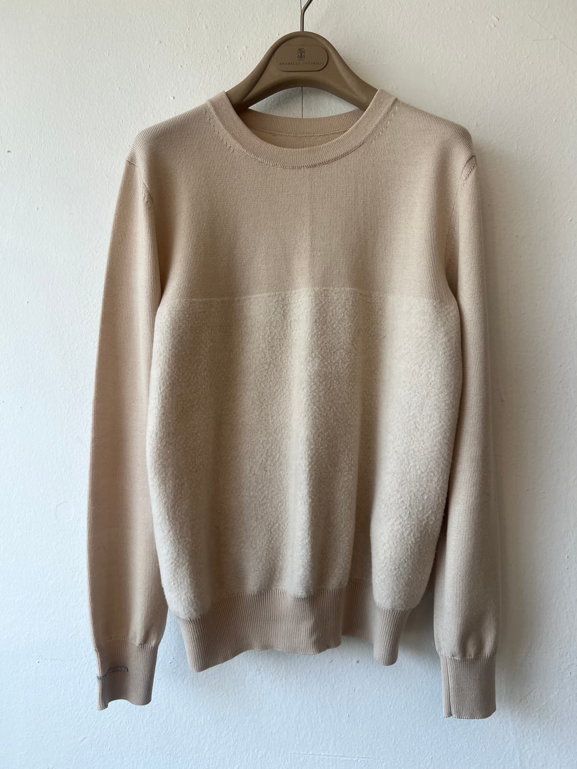 페세리코 여성 라이트베이지 울캐시미어니트 라운드니트 상품이미지2