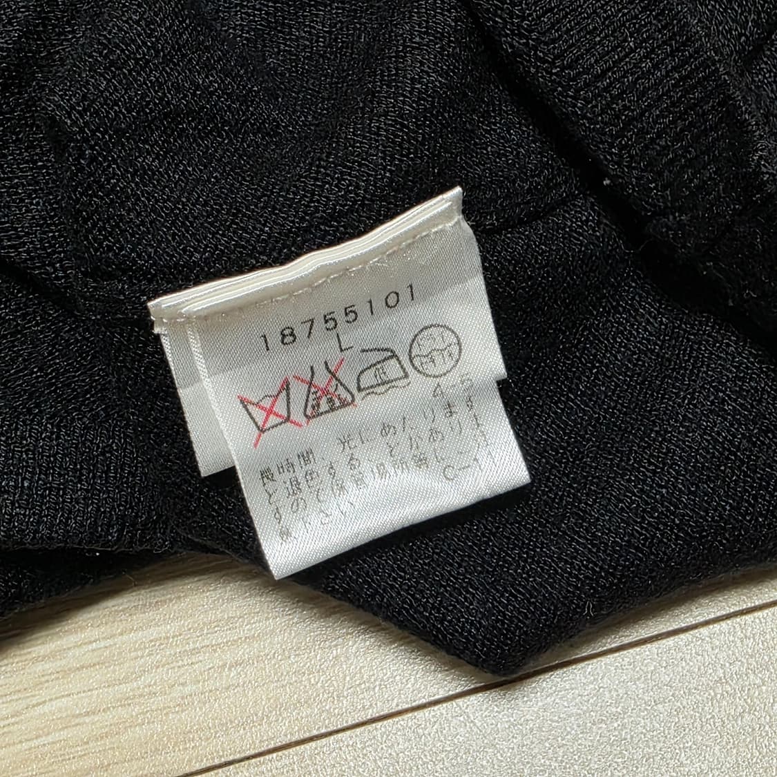 일본빈티지)블랙고딕로리타st 로맨틱 오네갸루 레이스 비즈 골지니트반팔 상품이미지4