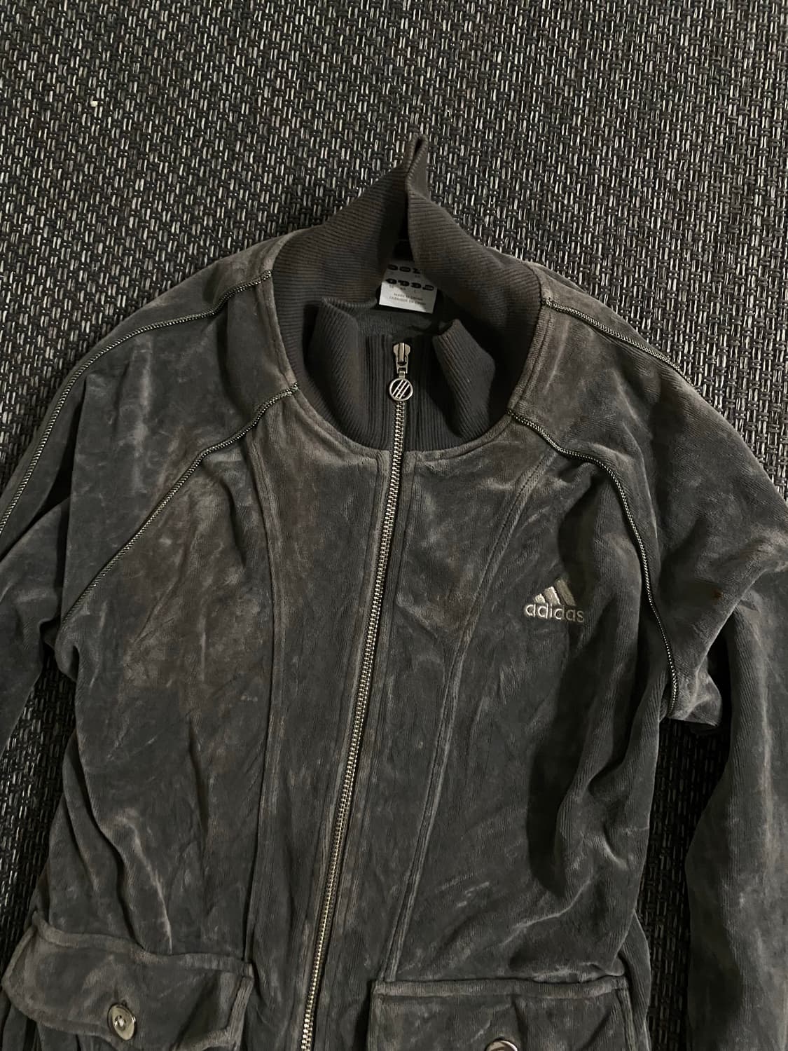 00’s Adidas Grey Velvet Zip Up 상품이미지3
