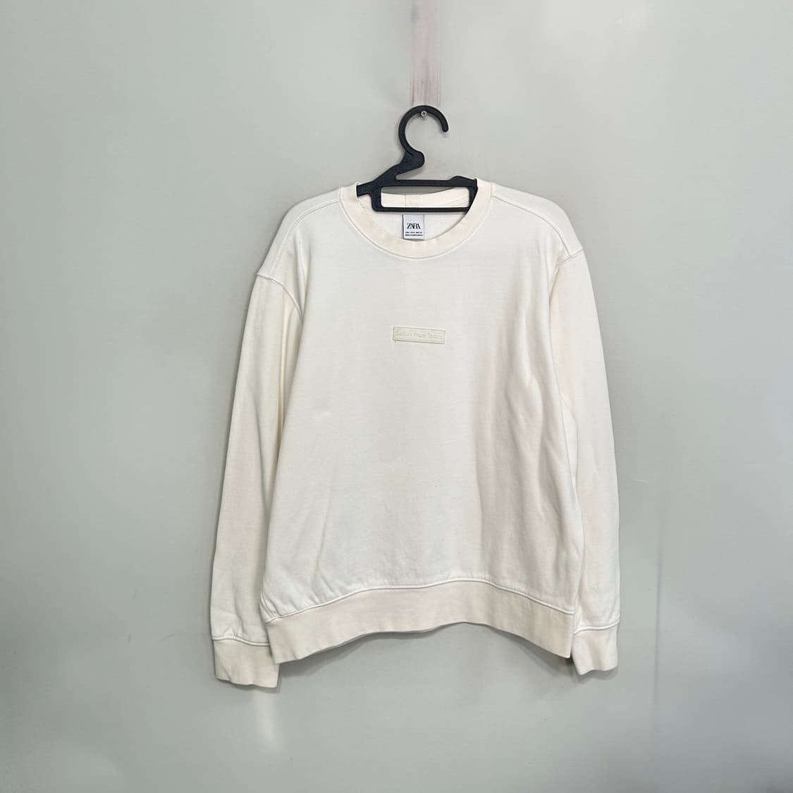 자라 남성 크림색 기모 맨투맨 L 상품이미지1