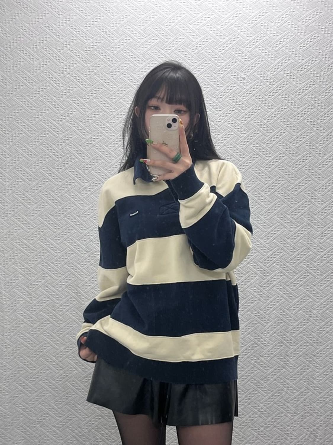 커버낫 레트로 볼드 스트라이프 럭비 카라 롱슬리브 XL C09498 상품이미지2