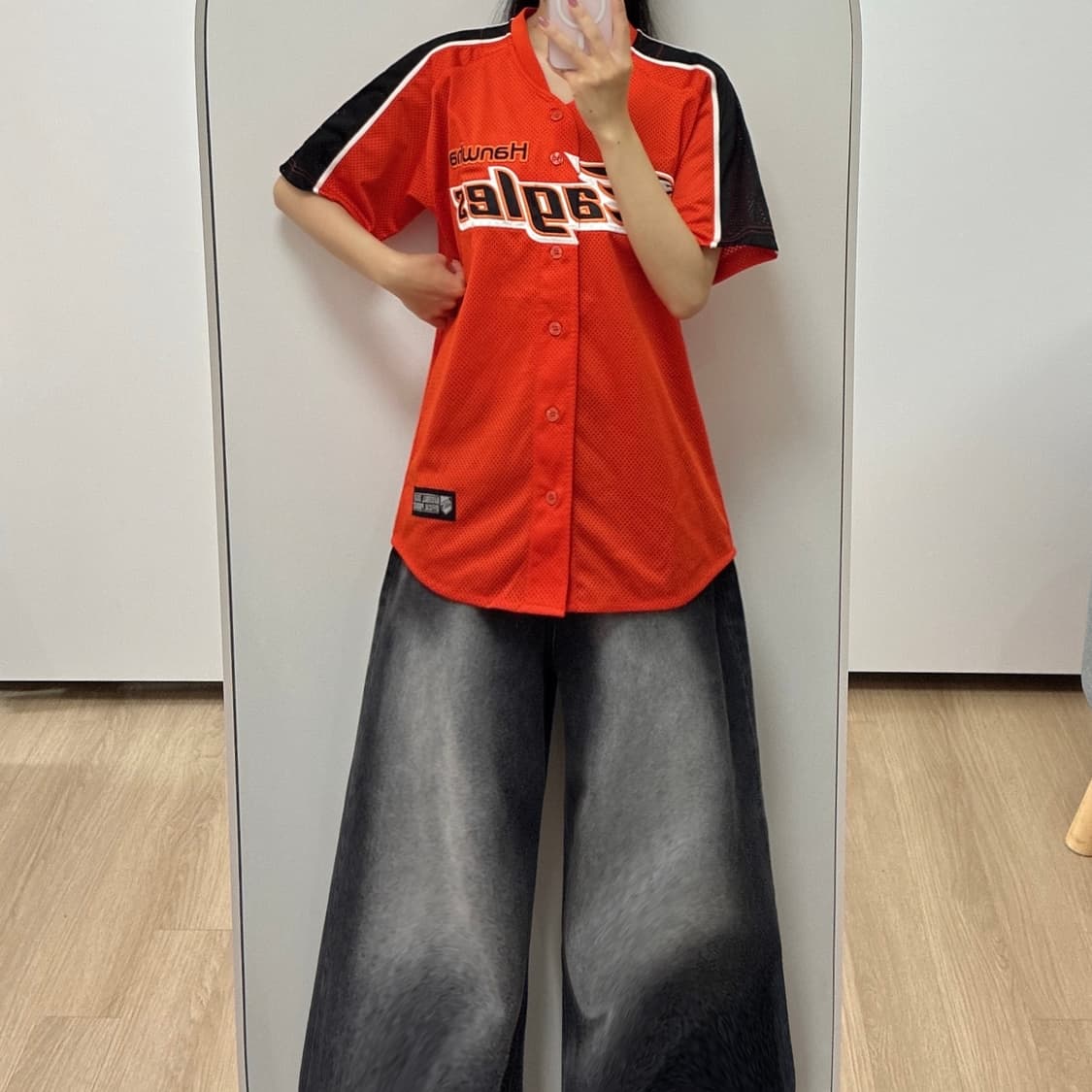 한화이글스 ATC 권혁 마킹 구형 오렌지 반팔 유니폼 상품이미지1