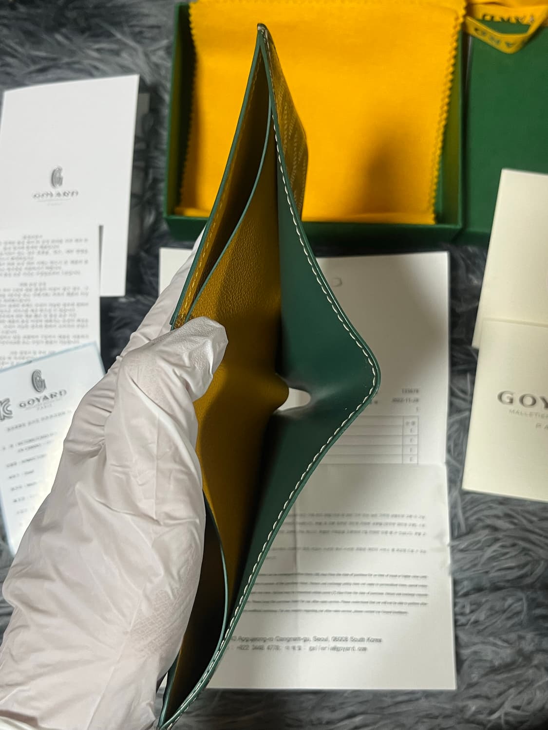 (풀박스)고야드 빅투와르 반지갑 그린 상품이미지6