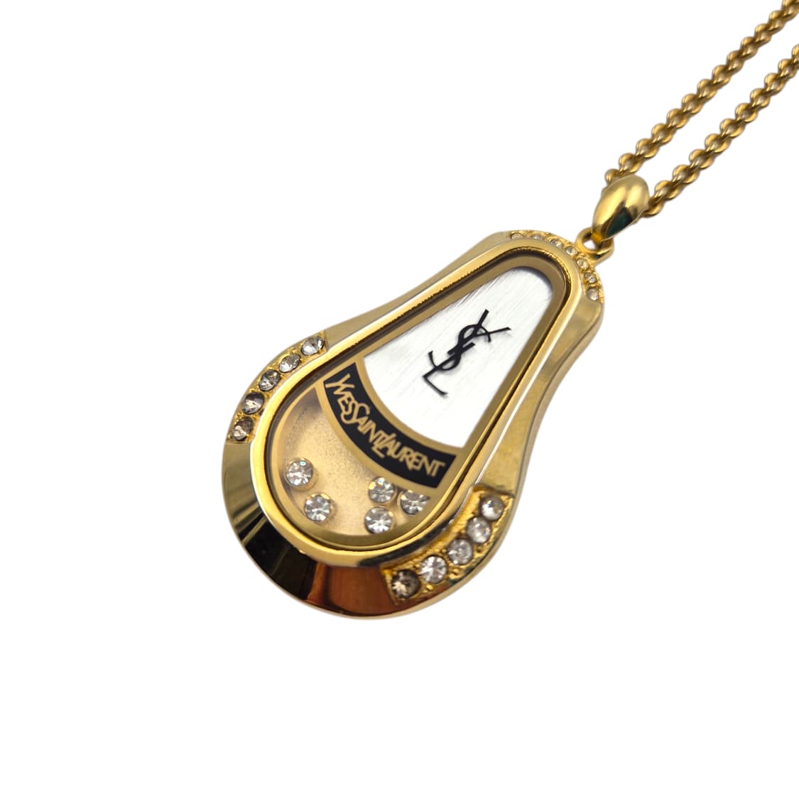 90s 입생로랑 물방울 크리스탈 쉐이커 목걸이 상품이미지1