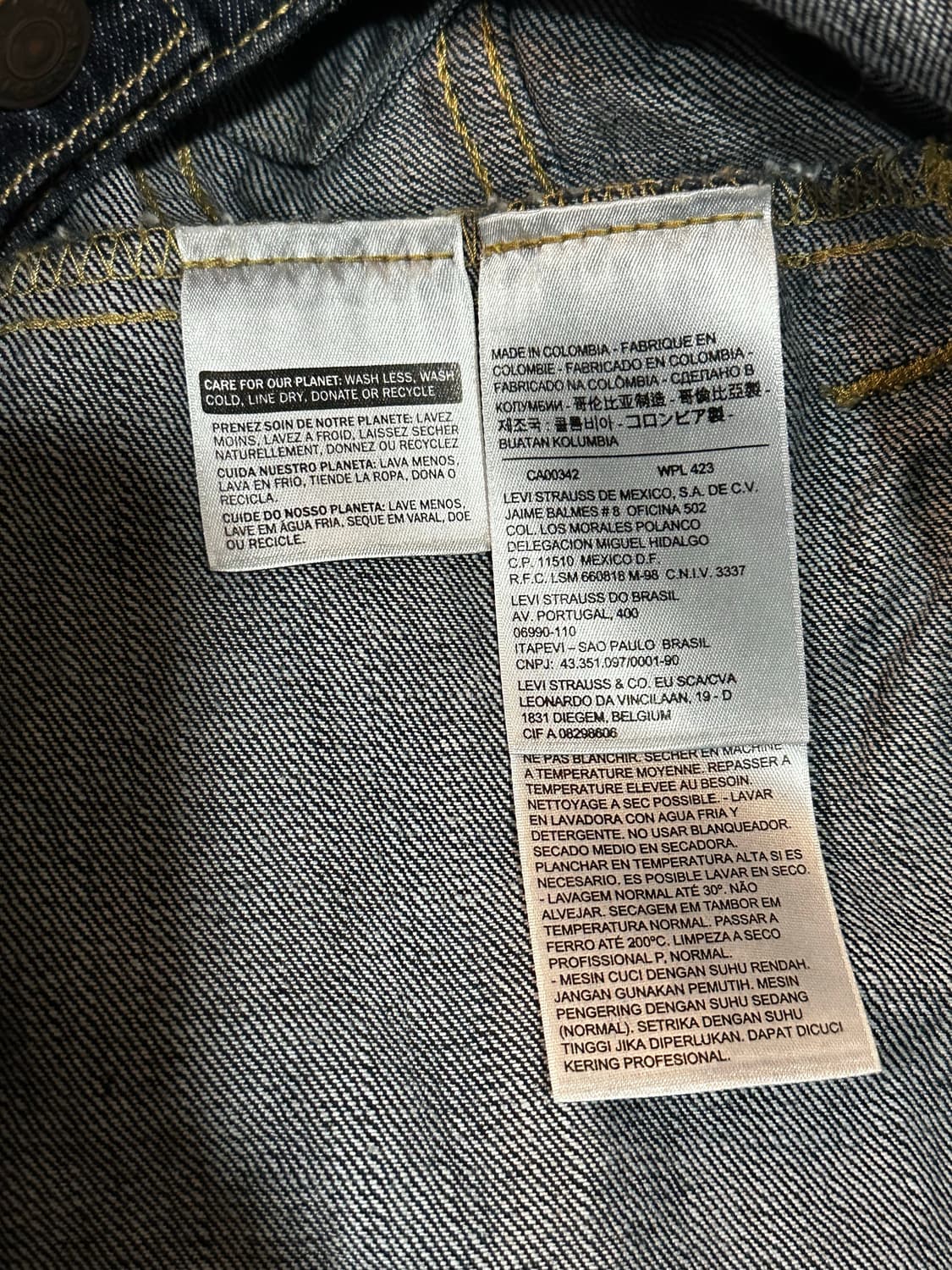 리바이스 데님 크러커 흑청 자켓  상품이미지5