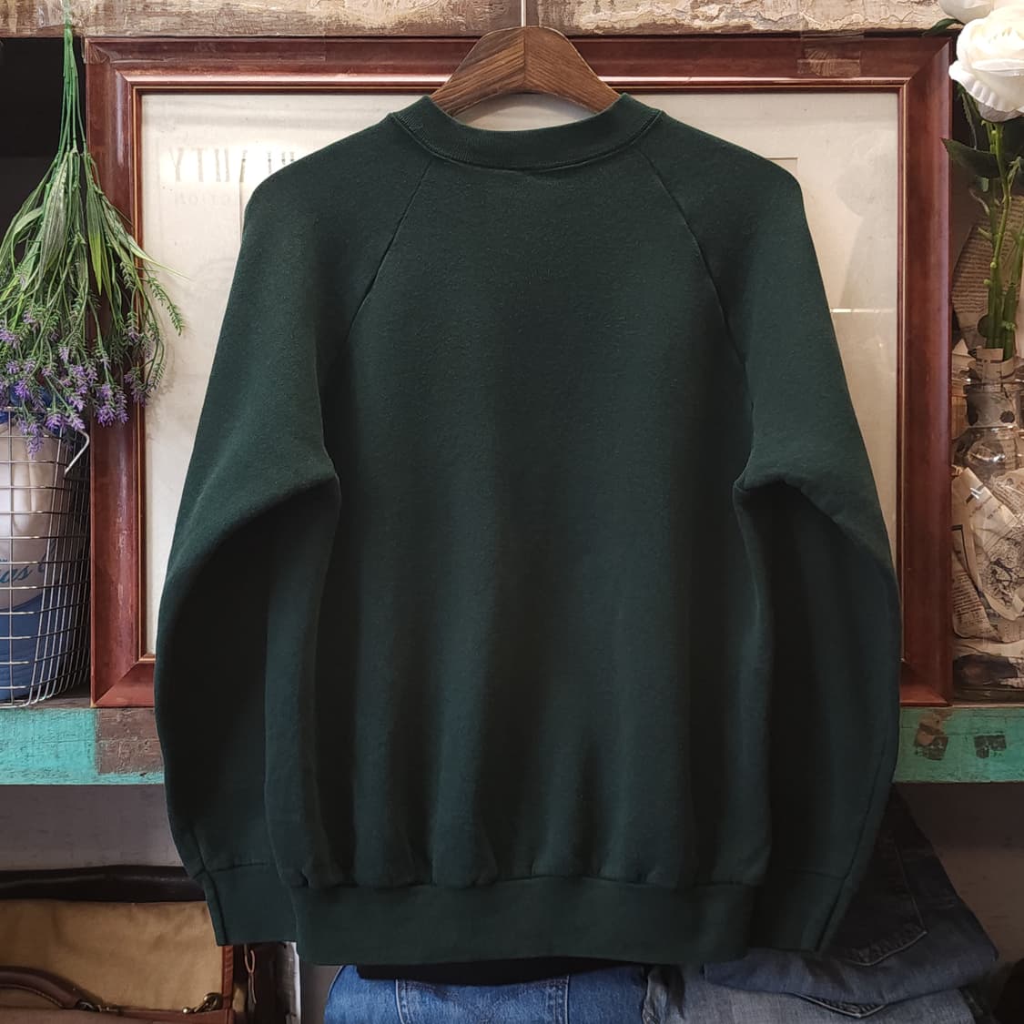 90s 빈티지 스웻셔츠 플레인 스웻셔츠 다크 그린 m 상품이미지2