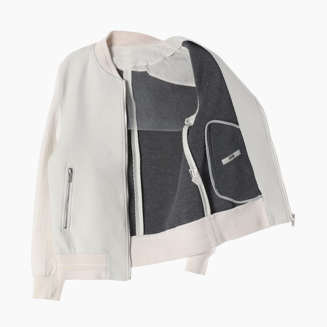 시스템 옴므 라이트 그레이 텍스처 블루종 자켓 L 상품이미지2