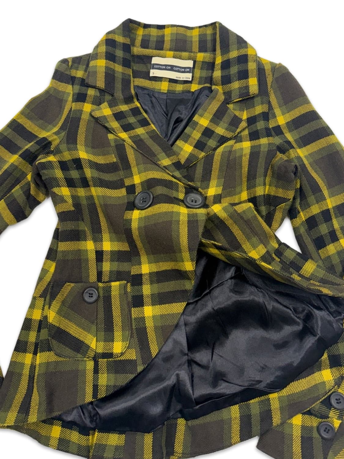 빈티지 체크 슬림 라인 더블 자켓 상품이미지4