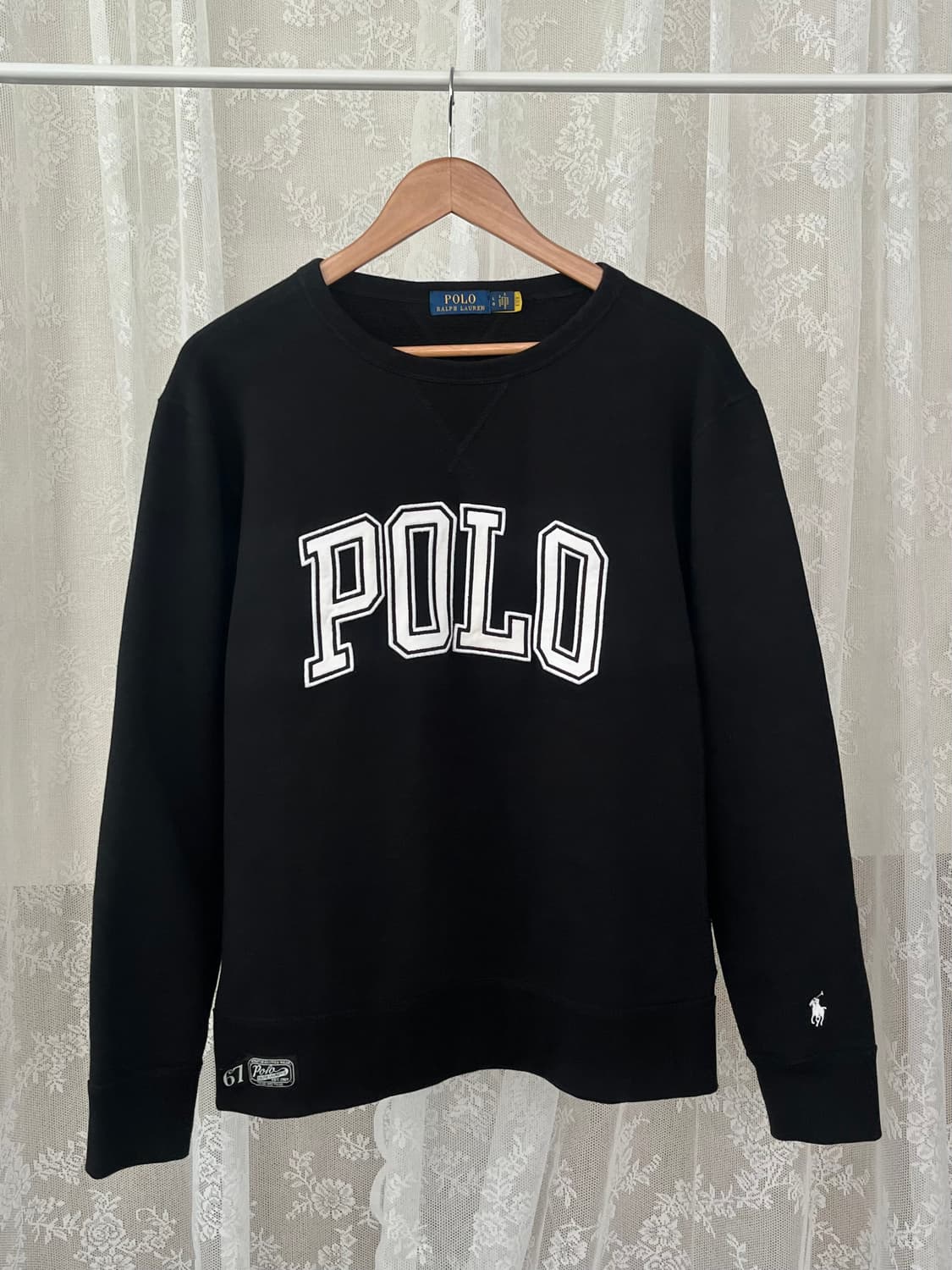 L) 폴로 랄프로렌 기모 맨투맨 블랙 상품이미지1