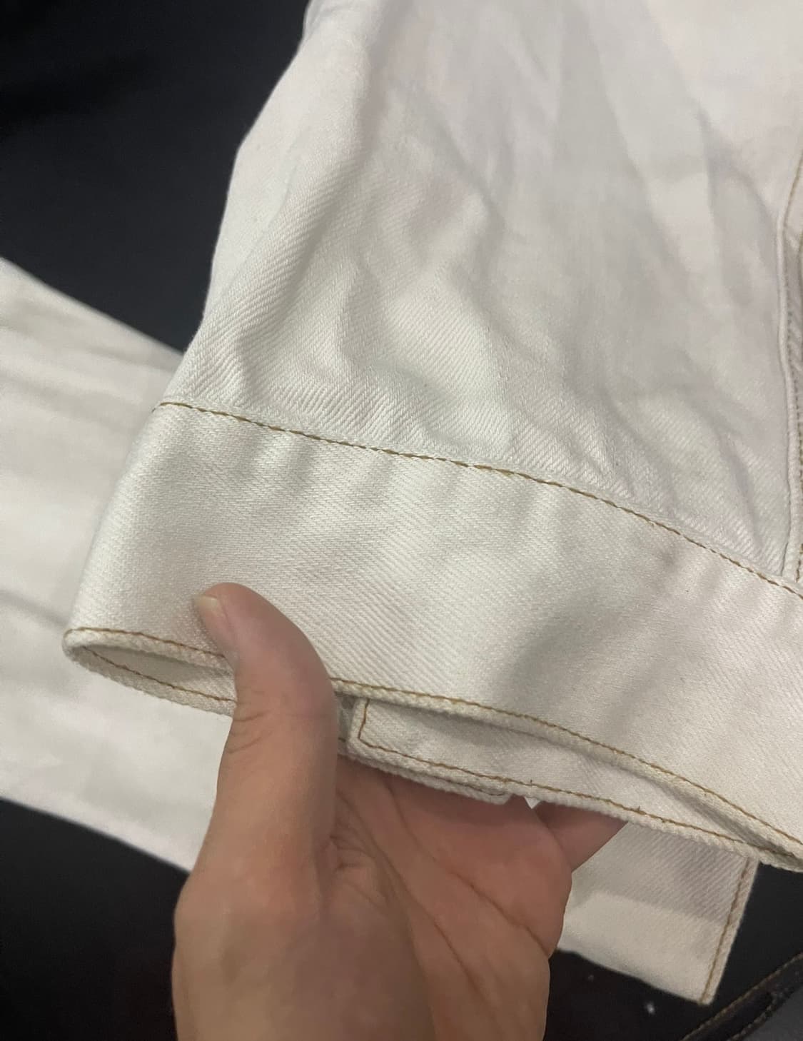 [M] 라프시몬스 투톤 데님 자켓 창모착용 상품이미지8