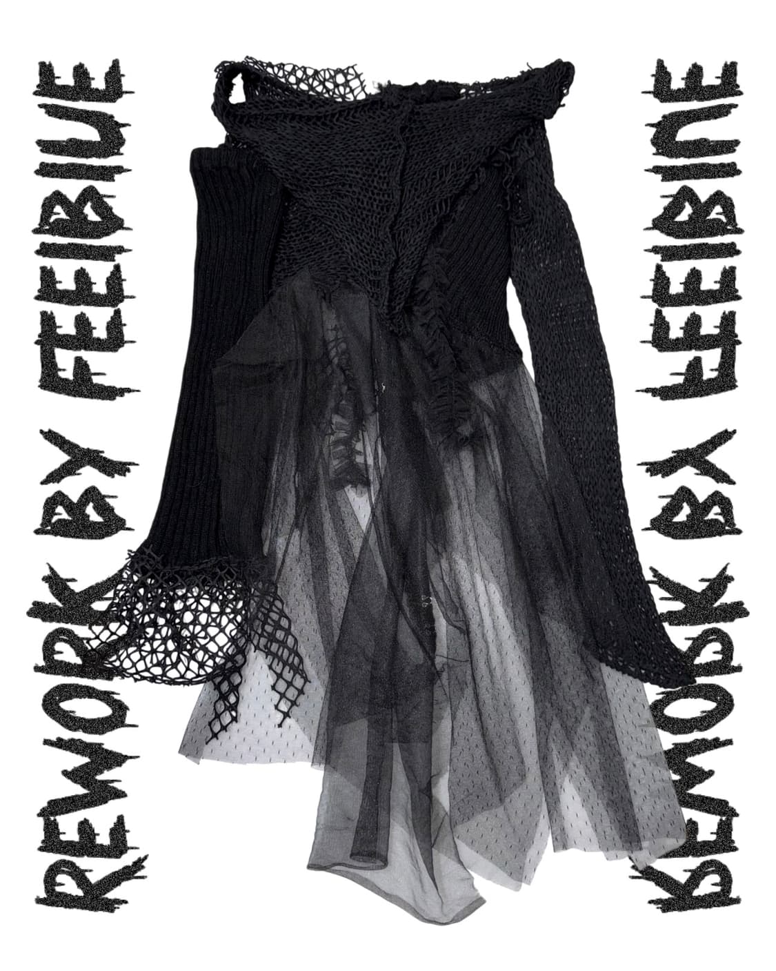 FEELBLUE REWORK 021 – Black Ruin Dress 상품이미지1