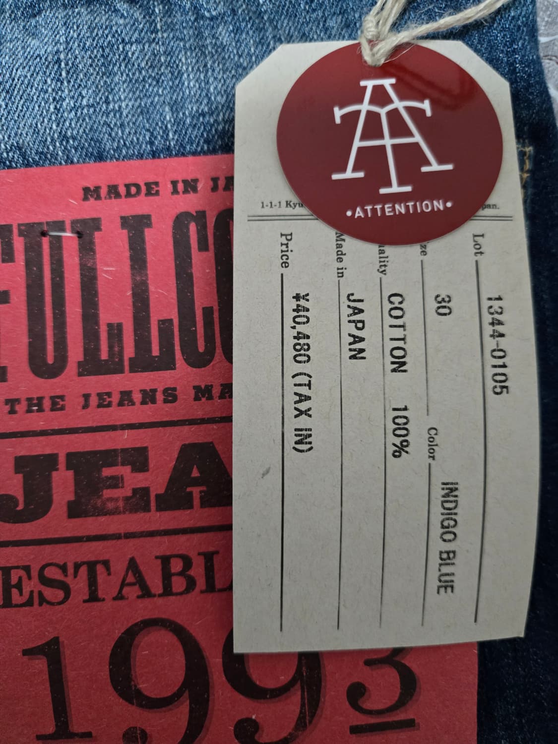 풀카운트 1344-0105 모어 댄 리얼 와이드 데님 인디고 블루 상품이미지3