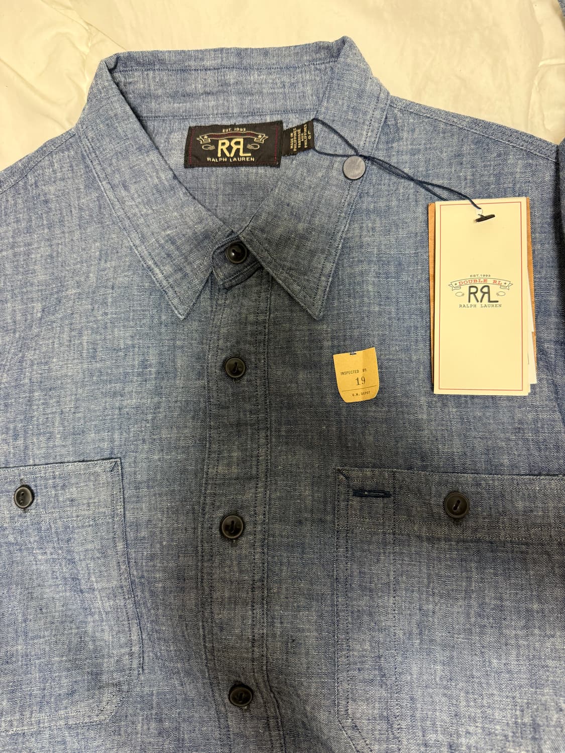 RRL 인디고 샴브레이 워크셔츠 L 새상품  더블알엘 상품이미지1