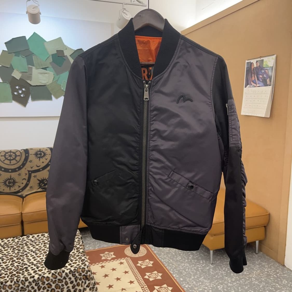 에비수 스트릿 힙합 언발 블루종 항공점퍼 자켓 S C09156 상품이미지3