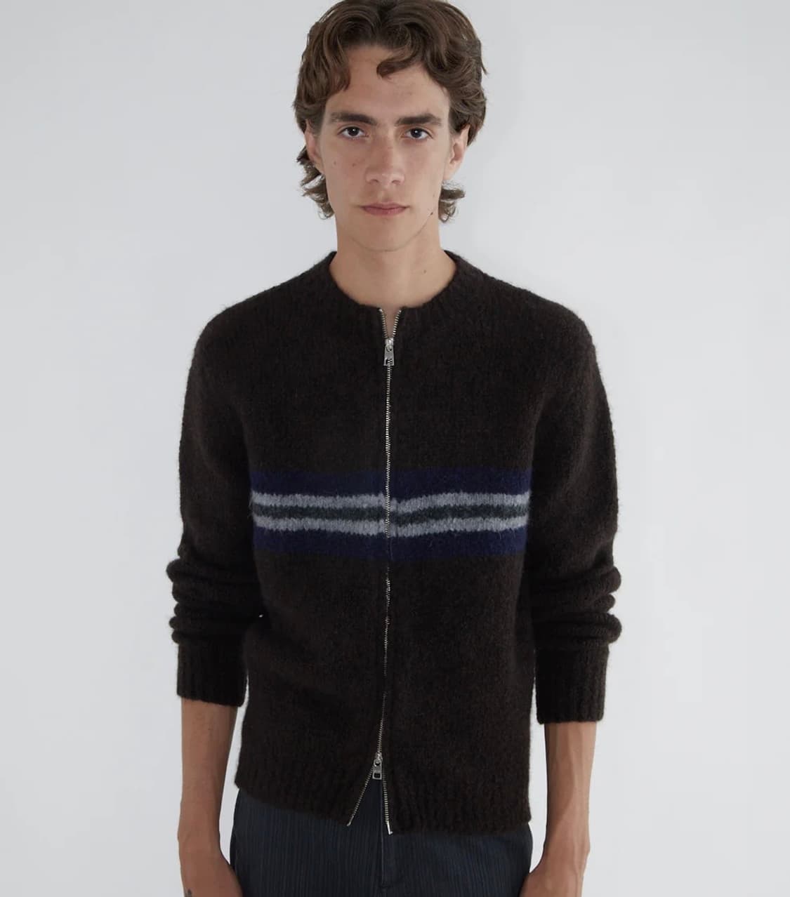 [M,L]팔로마울 Penalti Zip B 가디건/브라운 상품이미지1