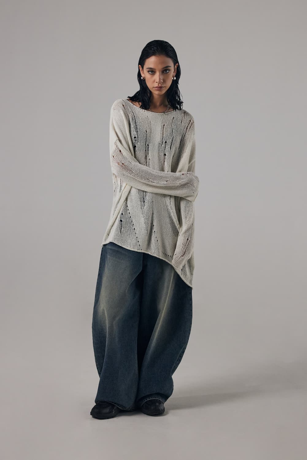 트리밍버드 시스루 니트 아이보리 상품이미지4