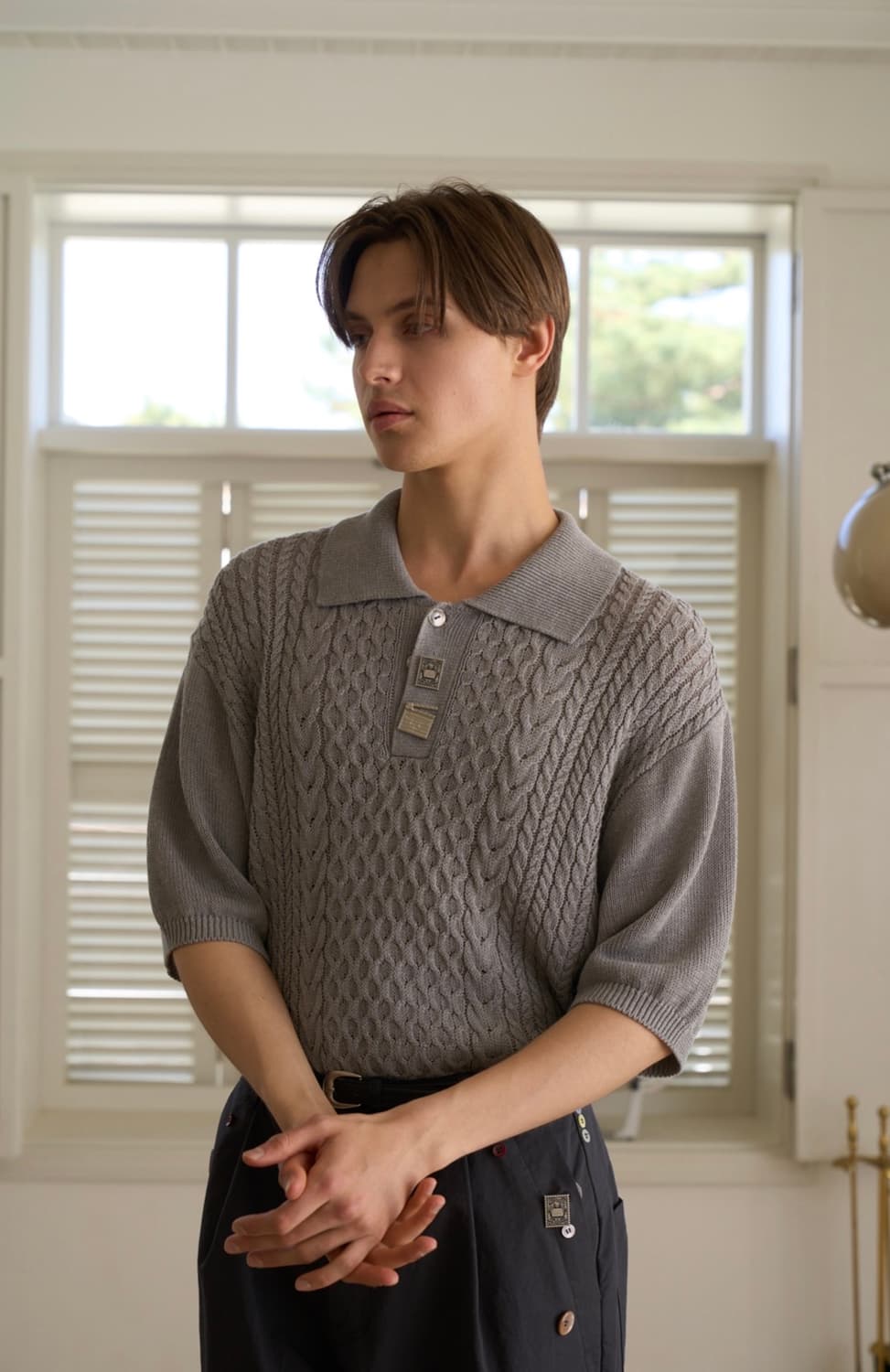 [2] 웨이비니스 더블 텍스처 카라 니트 상품이미지9