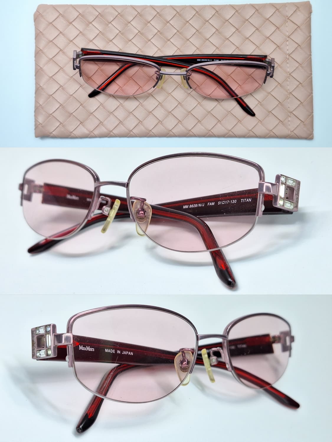 막스마라 MAX MARA mm 8628 티타늄 반무테 안경테 일본 제조  상품이미지2