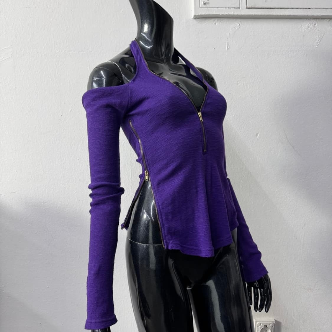 빈티지 펑크 퍼플 멀티집업탑 상품이미지2