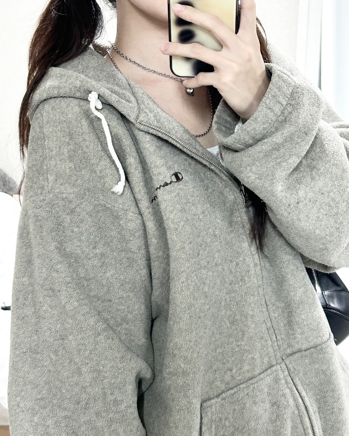 챔피온 초코로고 모카 플리스 누빔자켓 상품이미지3