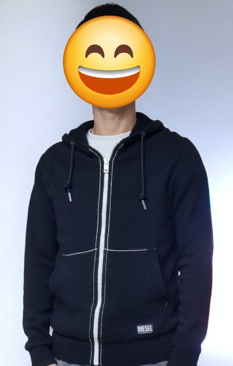 디젤(Diesel) 로고 후드 집업 블랙 (치수 95 Large 상품이미지3