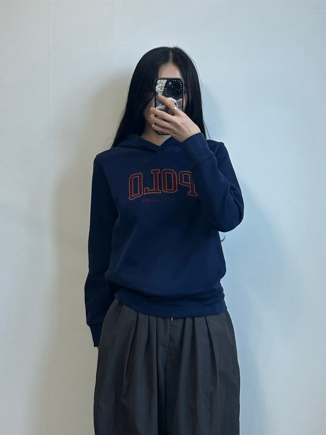 폴로 랄프로렌 신형 자수로고 네이비 후드티 상품이미지1