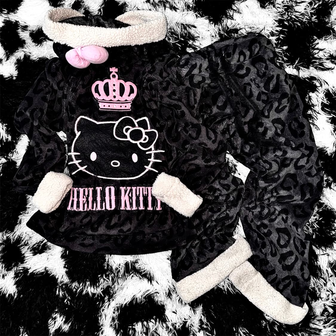 HELLO KITTY 네코미미 레오파드 셋업 상품이미지1