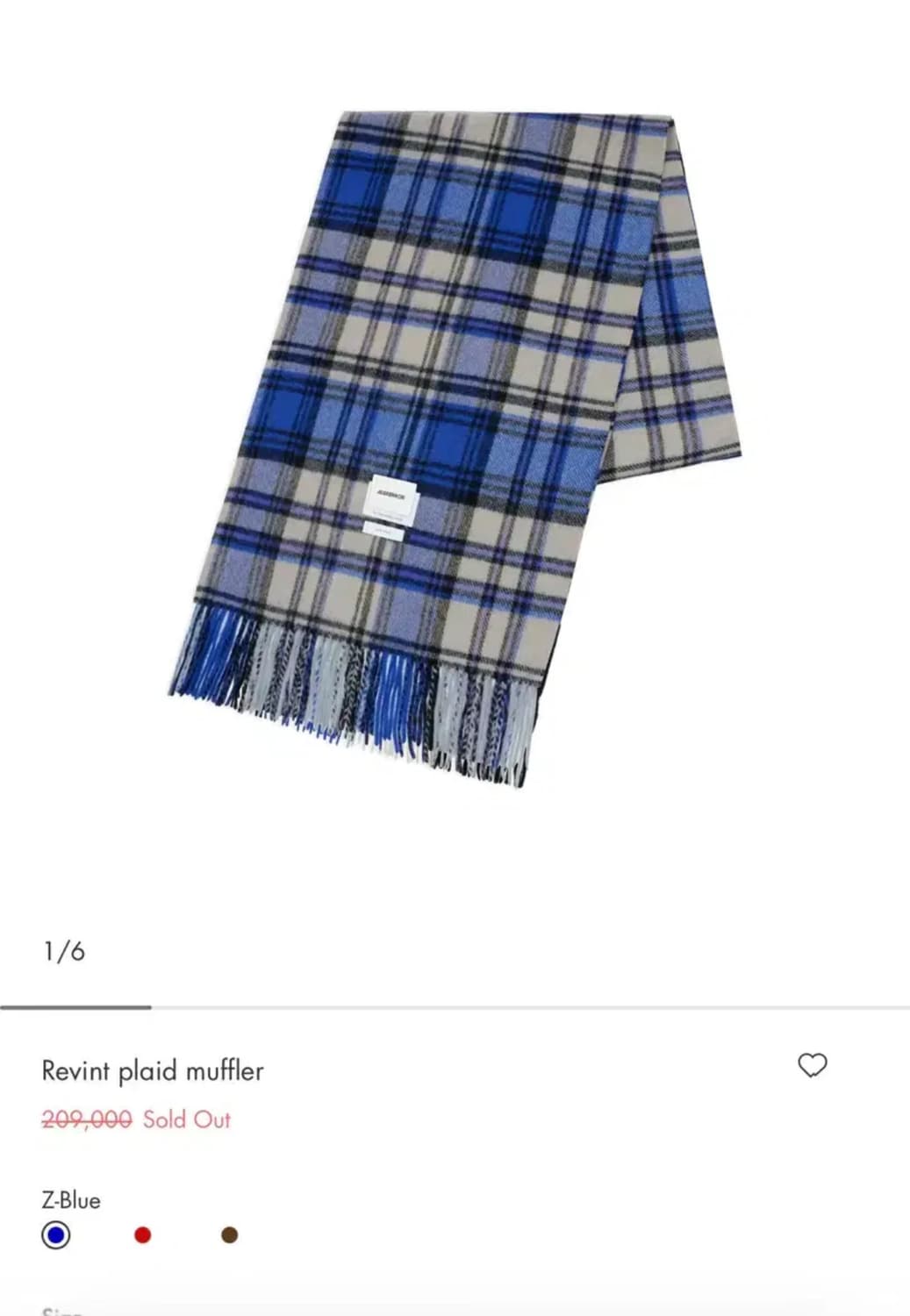 아더에러 레빈트 revint 머플러 블루체크 상품이미지1