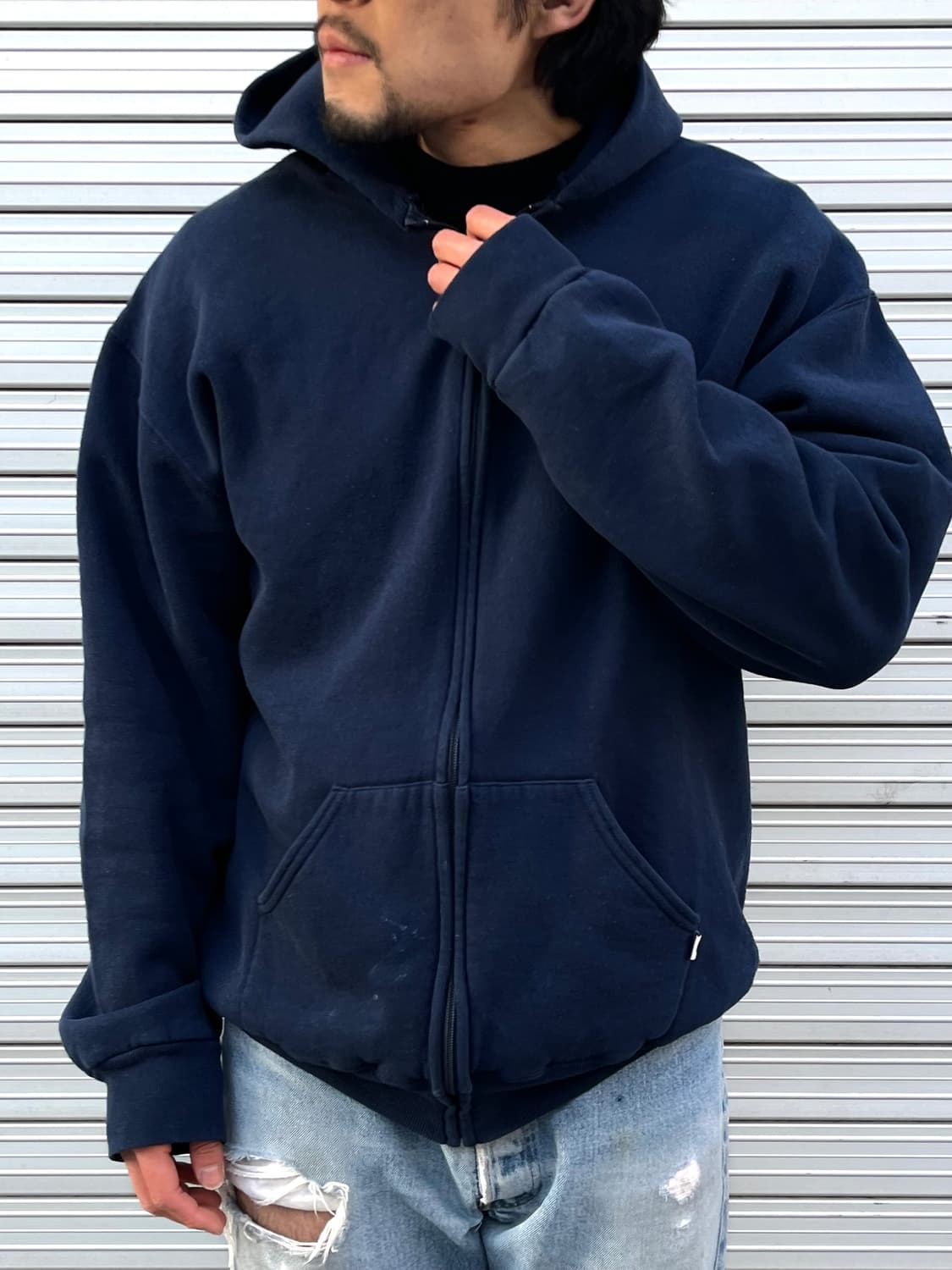 00s Russell Navy Hood zip 상품이미지4