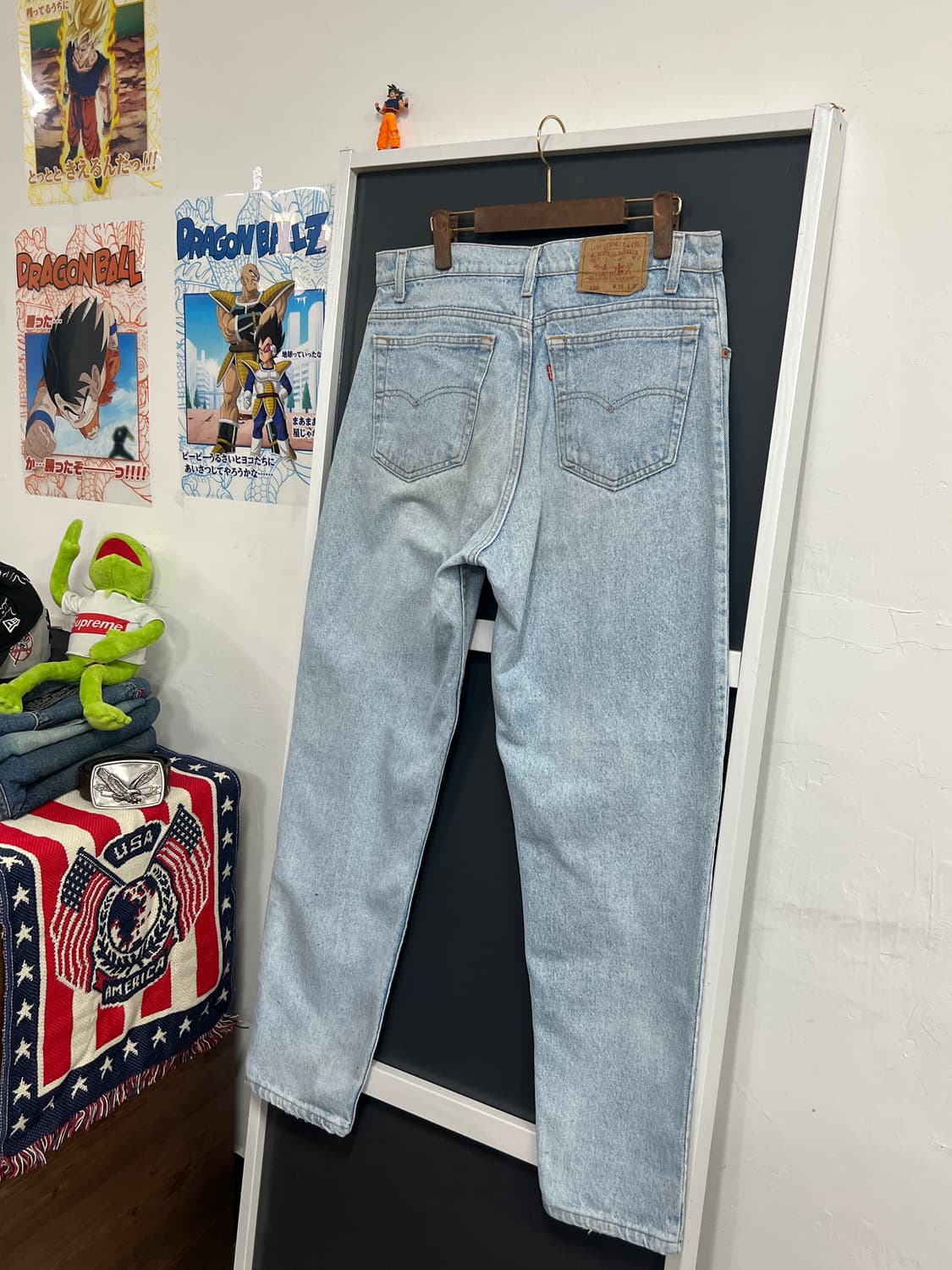 90s USA Levis 리바이스 550 릴렉스핏 연청 데님 팬츠 상품이미지1