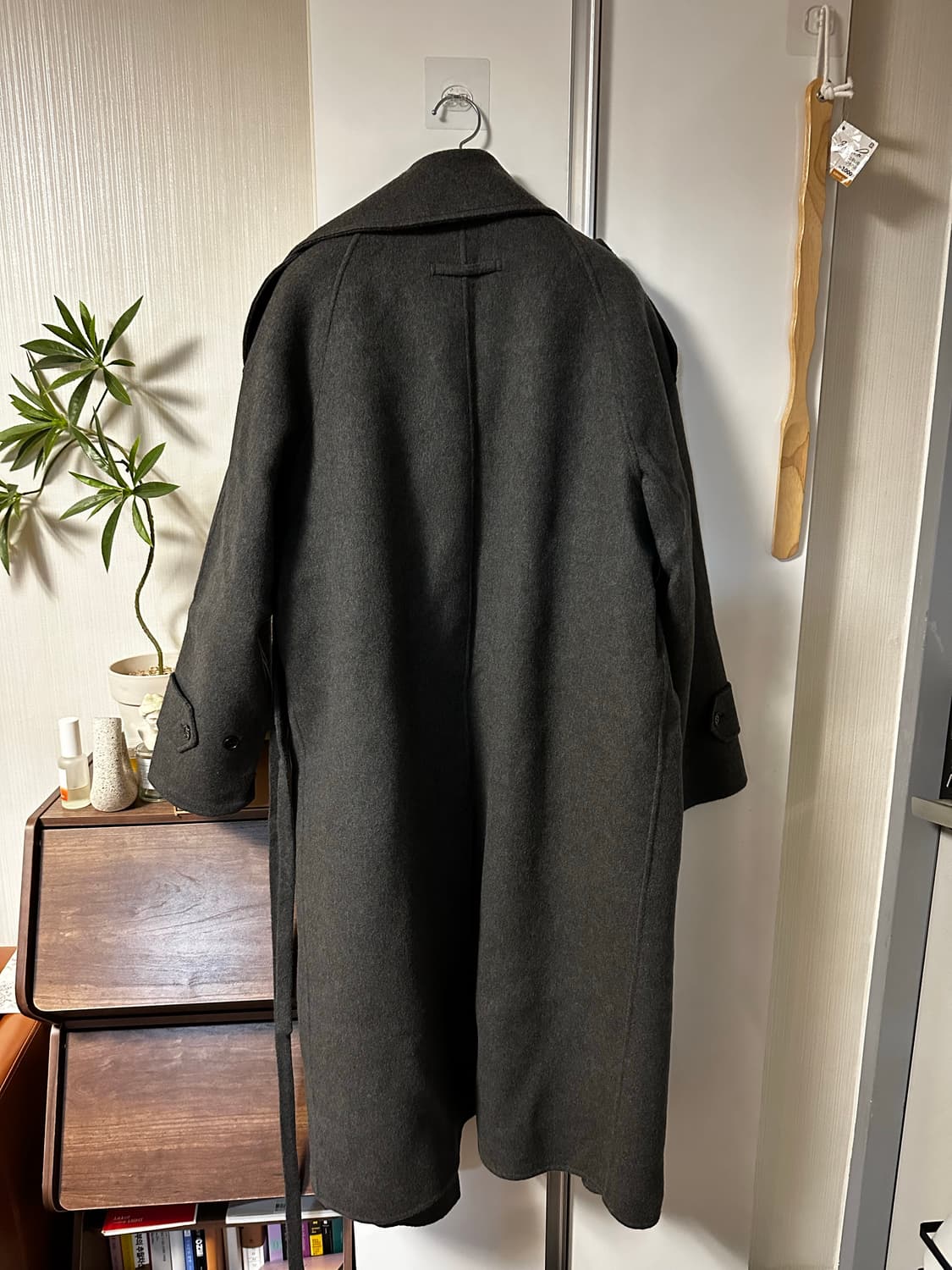 lhas 르하스 핸드메이드 울 트렌치 코트 차콜 S 상품이미지3