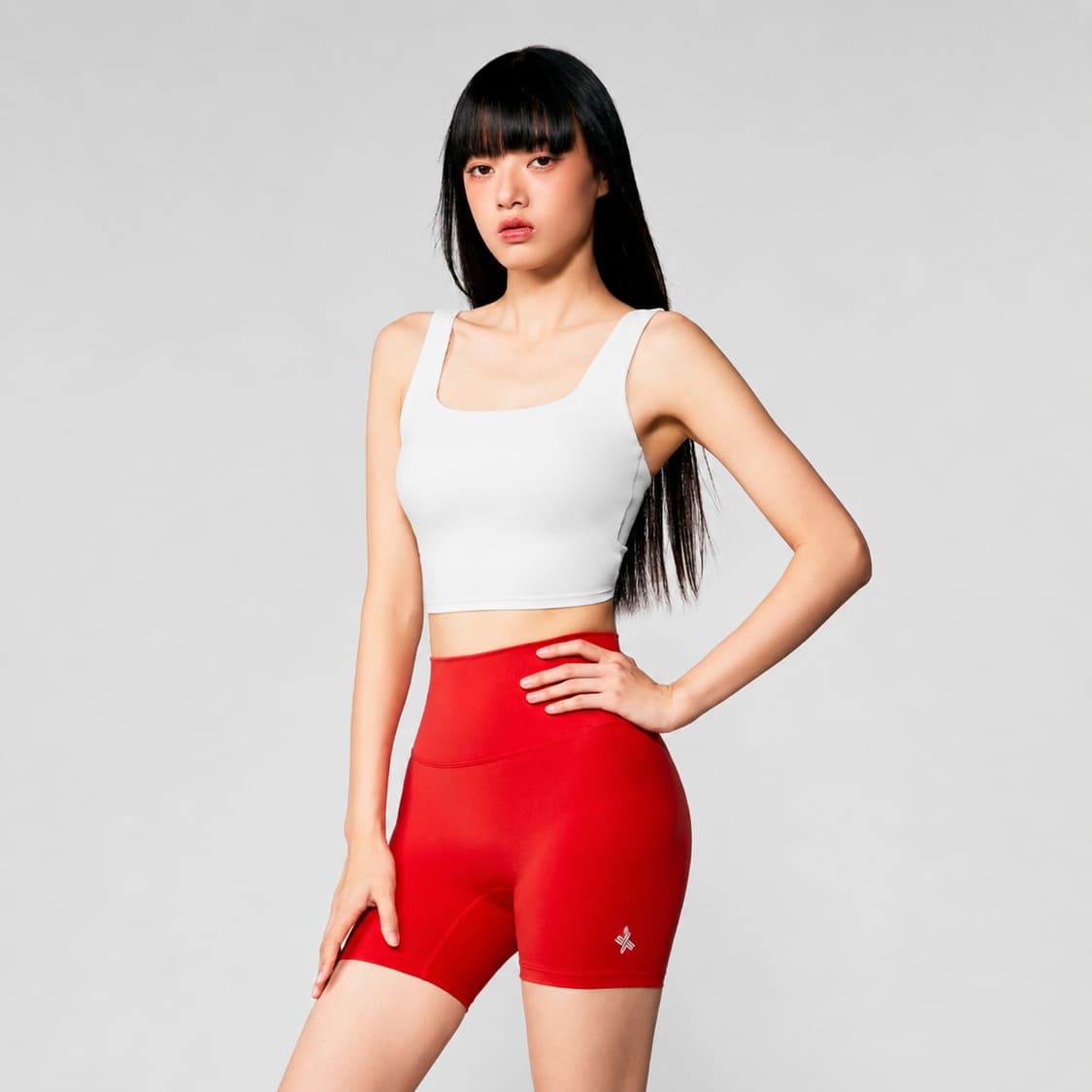 (새상품) 젝시믹스 레이싱 레드 3부 레깅스 M 상품이미지1