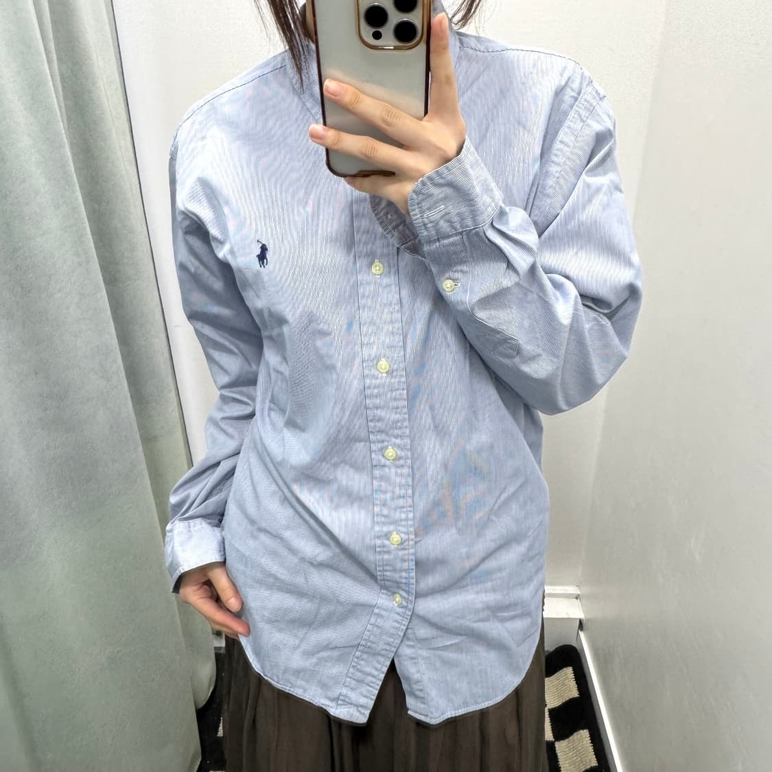 랄프로렌 블루 스트라이프 커스텀핏 셔츠 상품이미지2