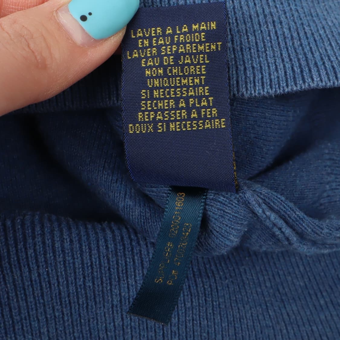 폴로 랄프로렌 다크블루 피마코튼 브이넥 니트 상품이미지10