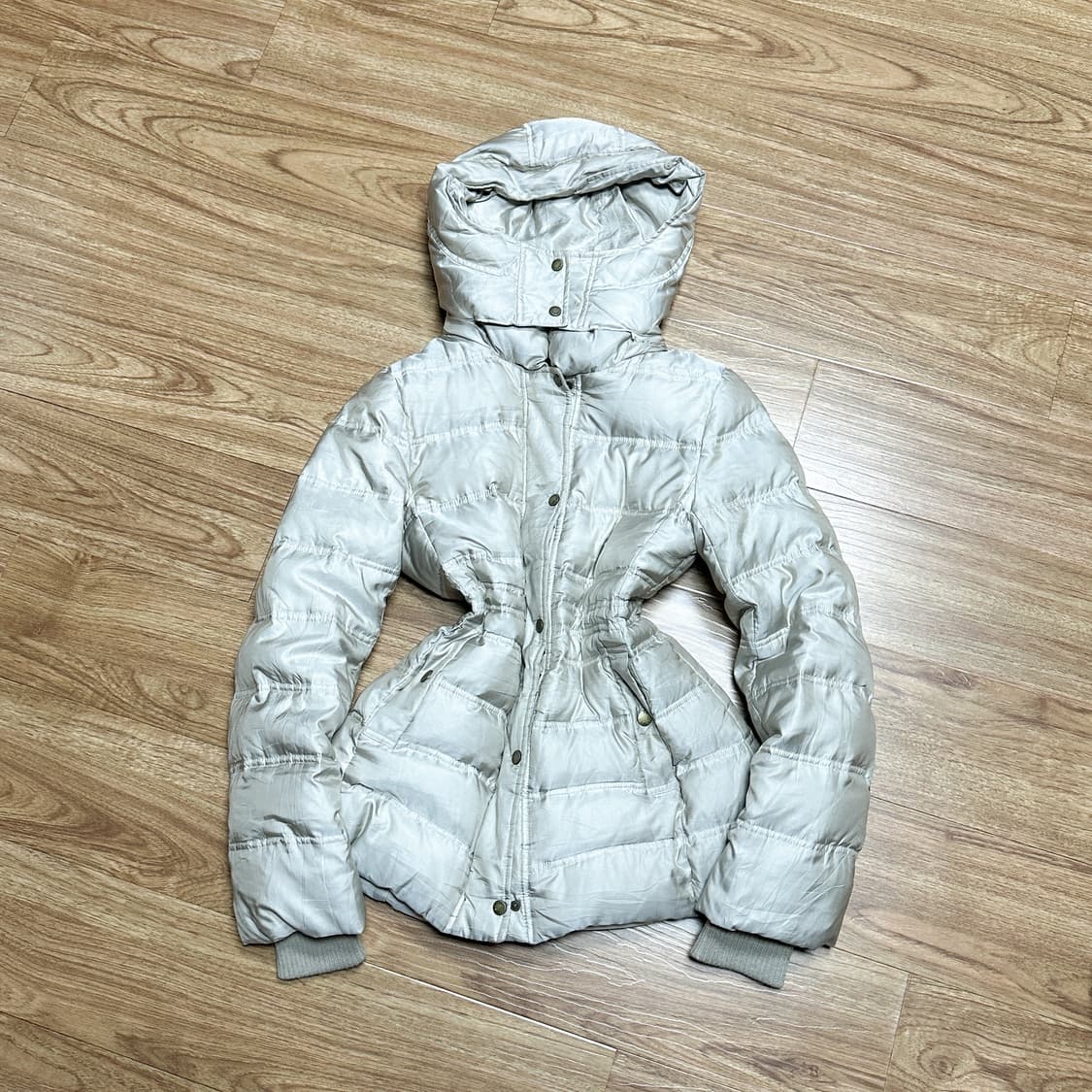 빈티지 셔링 후드 패딩 코트 오네갸루 공겜여주 페어리 그런지 고딕 고스 상품이미지1