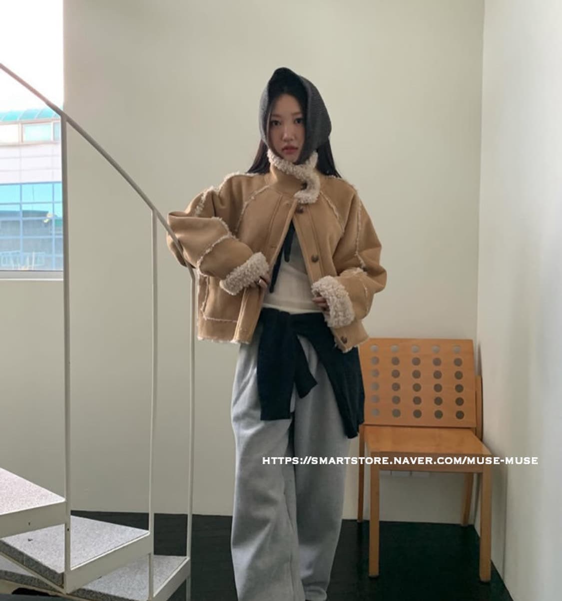 murmur 머멀 24fw 크롭 무스탕 자켓 상품이미지3