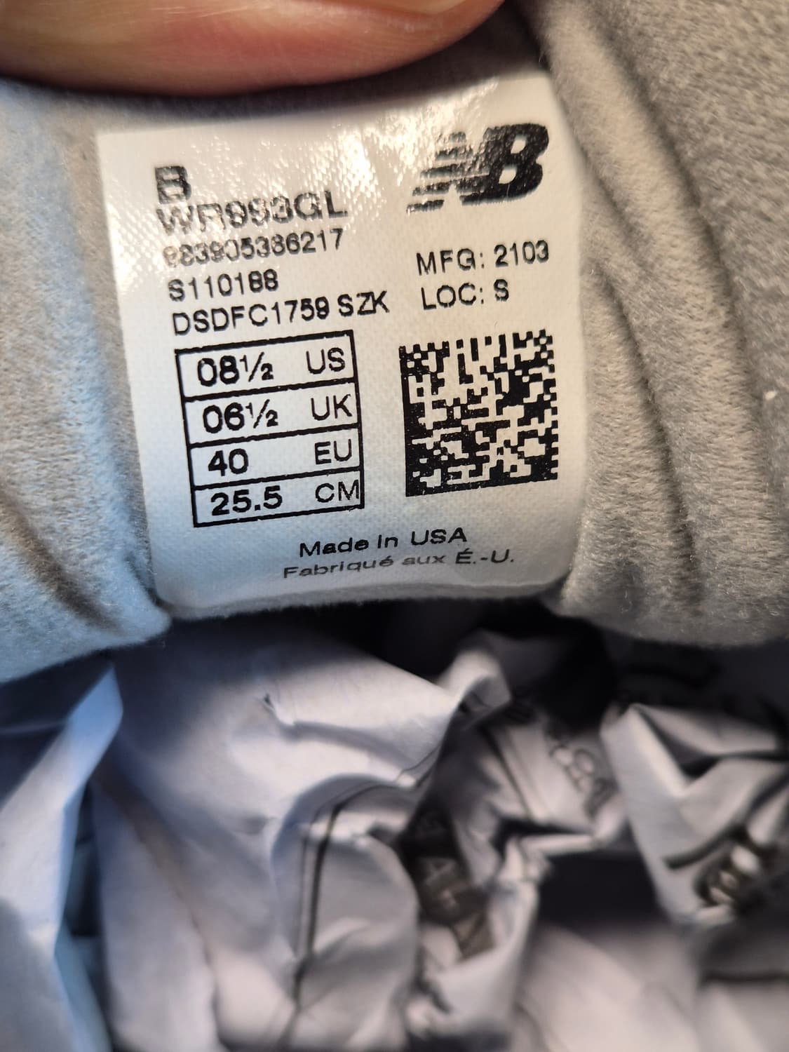 255(US08)정품 뉴발란스WR993GL 상품이미지9