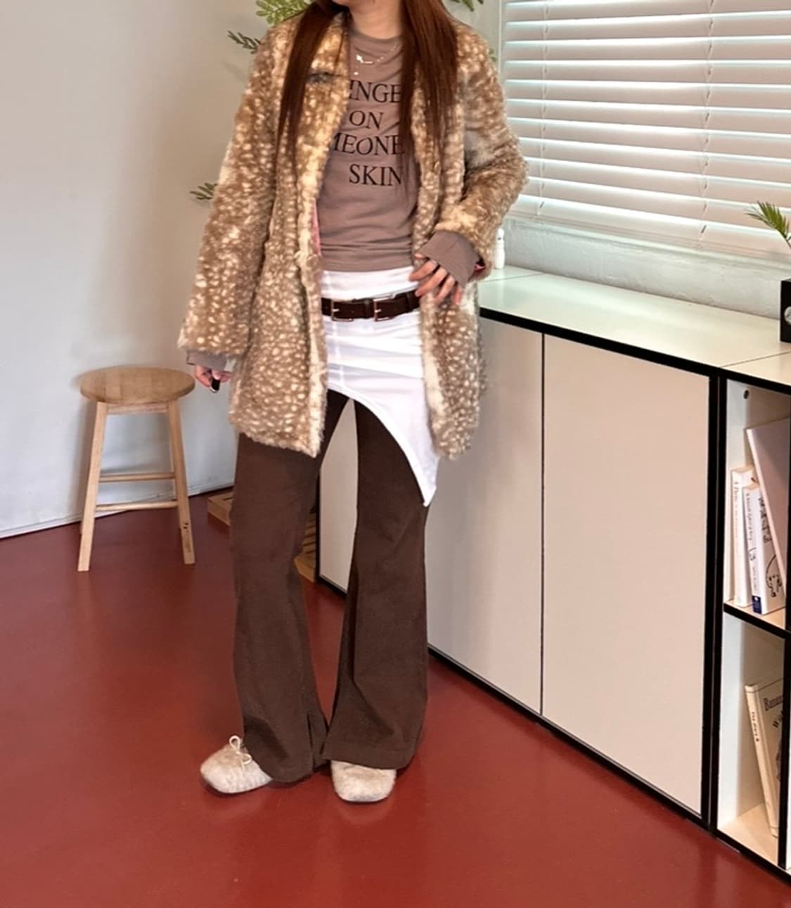 세릭 웨이브 롱 슬리브리스 드레스 상품이미지3