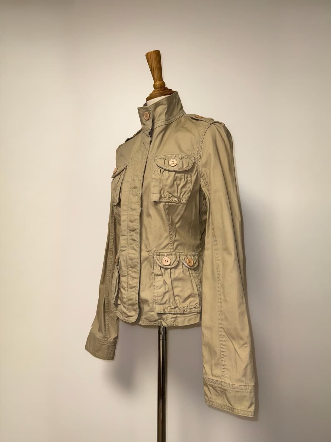 포켓 레이스 디테일 베이지 와투케 자켓 상품이미지4