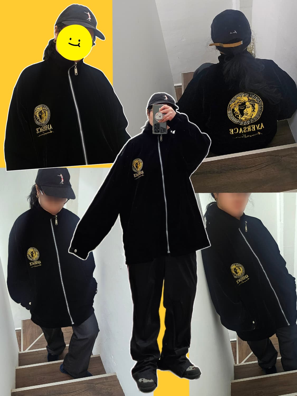 A.Versace 90's 골드 메두사 블랙 벨벳 집업 상품이미지2