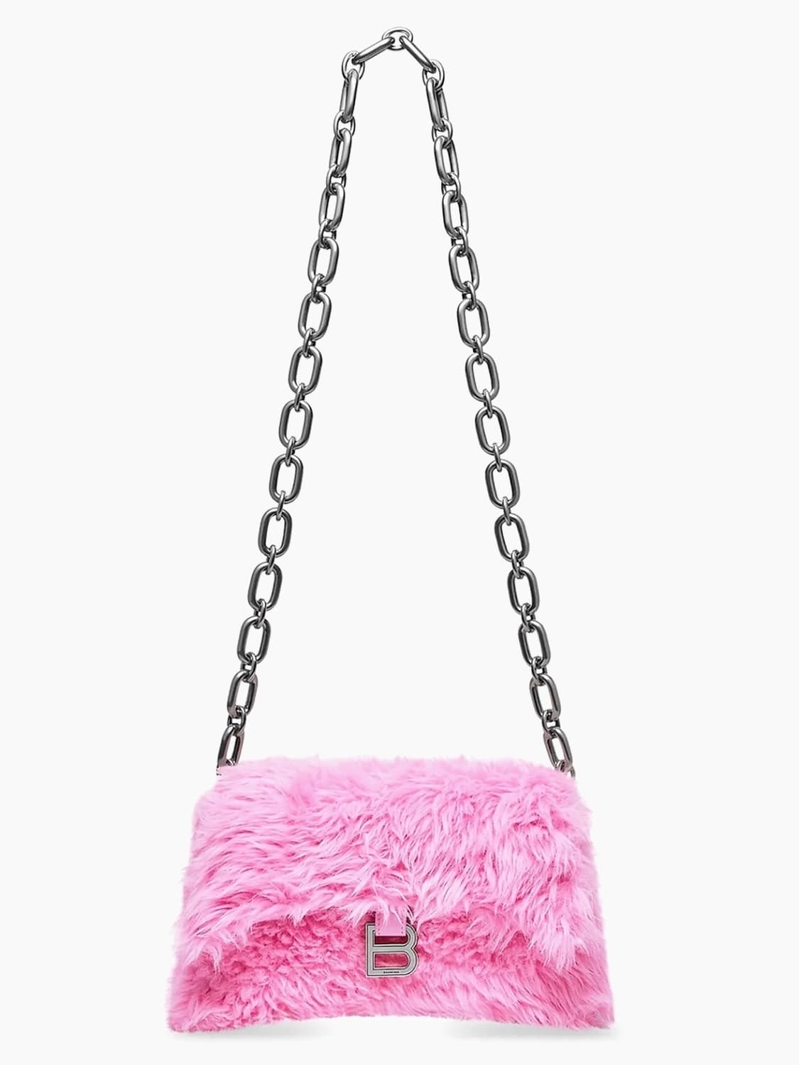 (정품/새상품) 발렌시아가 여성 핑크 페이크퍼 다운타운 숄더백 XS 상품이미지1